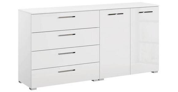 SIDEBOARD 160/81/42 cm in Weiß, Weiß Hochglanz - Chromfarben/Weiß Hochglanz, Design, Holzwerkstoff/Kunststoff (160/81/42cm) - Novel