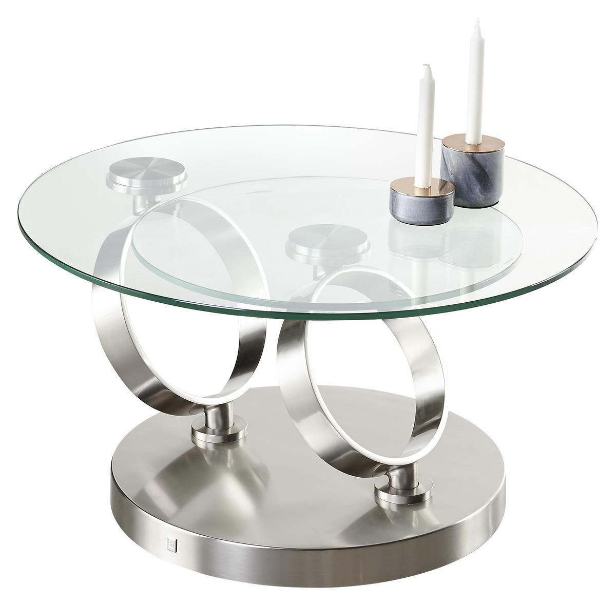COUCHTISCH 80-135/80/43 cm rund Klar  - Klar, Basics, Glas/Metall (80-135/80/43cm) - Musterring