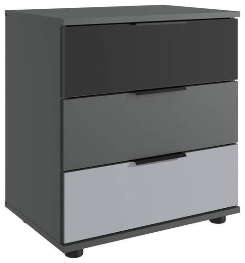 NACHTSCHRANK 52/58/38 cm  - Hellgrau/Alufarben, MODERN, Glas/Holzwerkstoff (52/58/38cm) - MID.YOU