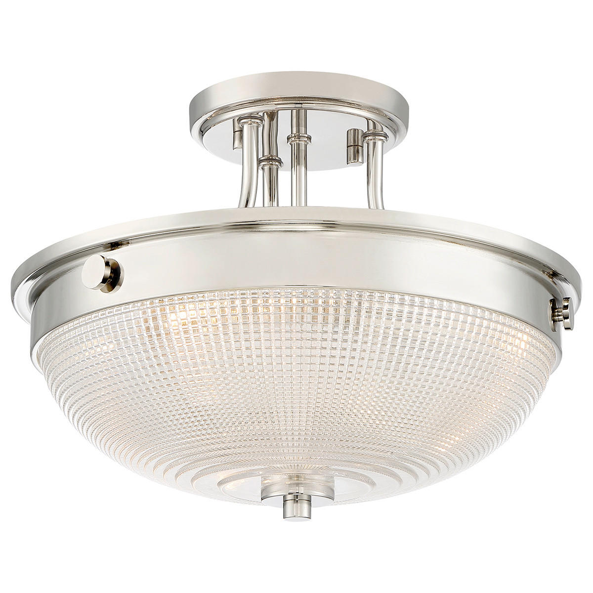 DECKENLEUCHTE Mantle 32.7/24.6 cm   - Nickelfarben, KONVENTIONELL, Glas/Metall (32.7/24.6cm) - Elstead Lighting