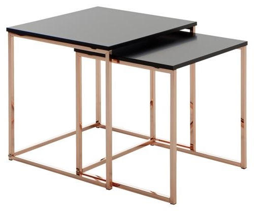 SATSBORD i trämaterial 40/40/42 cm  - svart/kopparfärgad, Design, metall/trämaterial (40/40/42cm) - MID.YOU