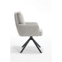 ARMLEHNSTUHL  Sitzfläche 360° drehbar Struktur  Grau  - Schwarz/Grau, MODERN, Textil/Metall (60/93/67cm) - MID.YOU