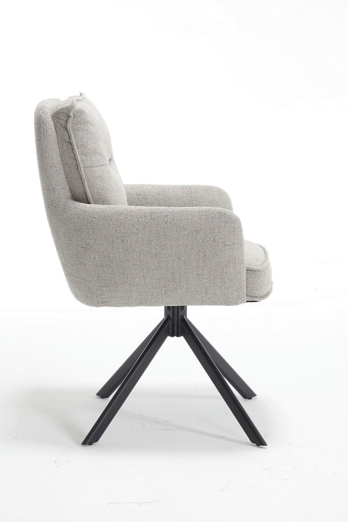 DREHSTUHL Struktur Grau  - Schwarz/Grau, MODERN, Textil/Metall (60/93/67cm) - Livetastic
