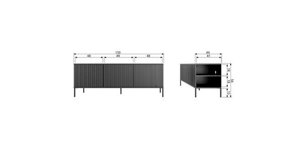 LOWBOARD  in 150/56/44 cm  - Eichefarben/Hellgrau, Design, Holz/Holzwerkstoff (150/56/44cm) - Ambia Home