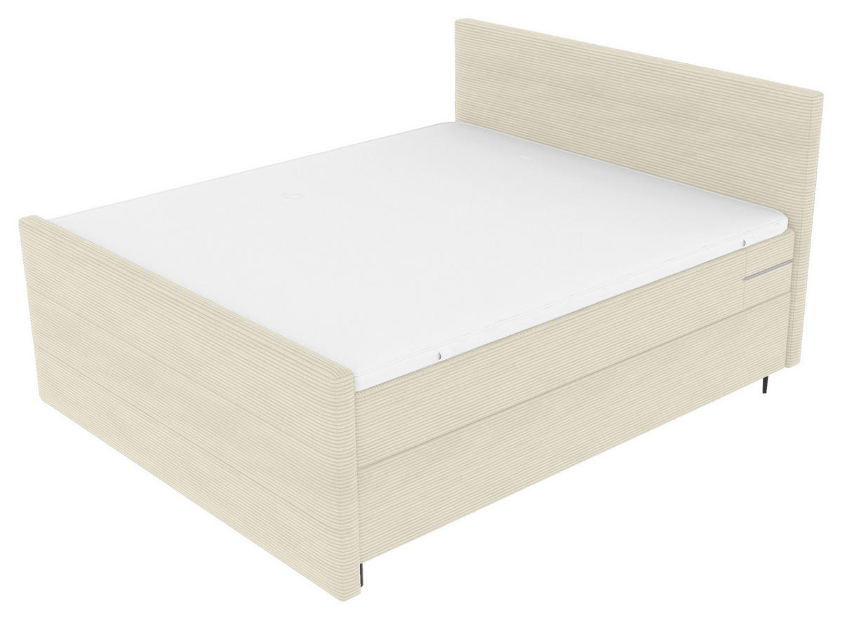 BOXSPRINGBETT 180/200 cm  in Beige  - Beige/Schwarz, Konventionell, Textil/Metall (180/200cm) - Carryhome