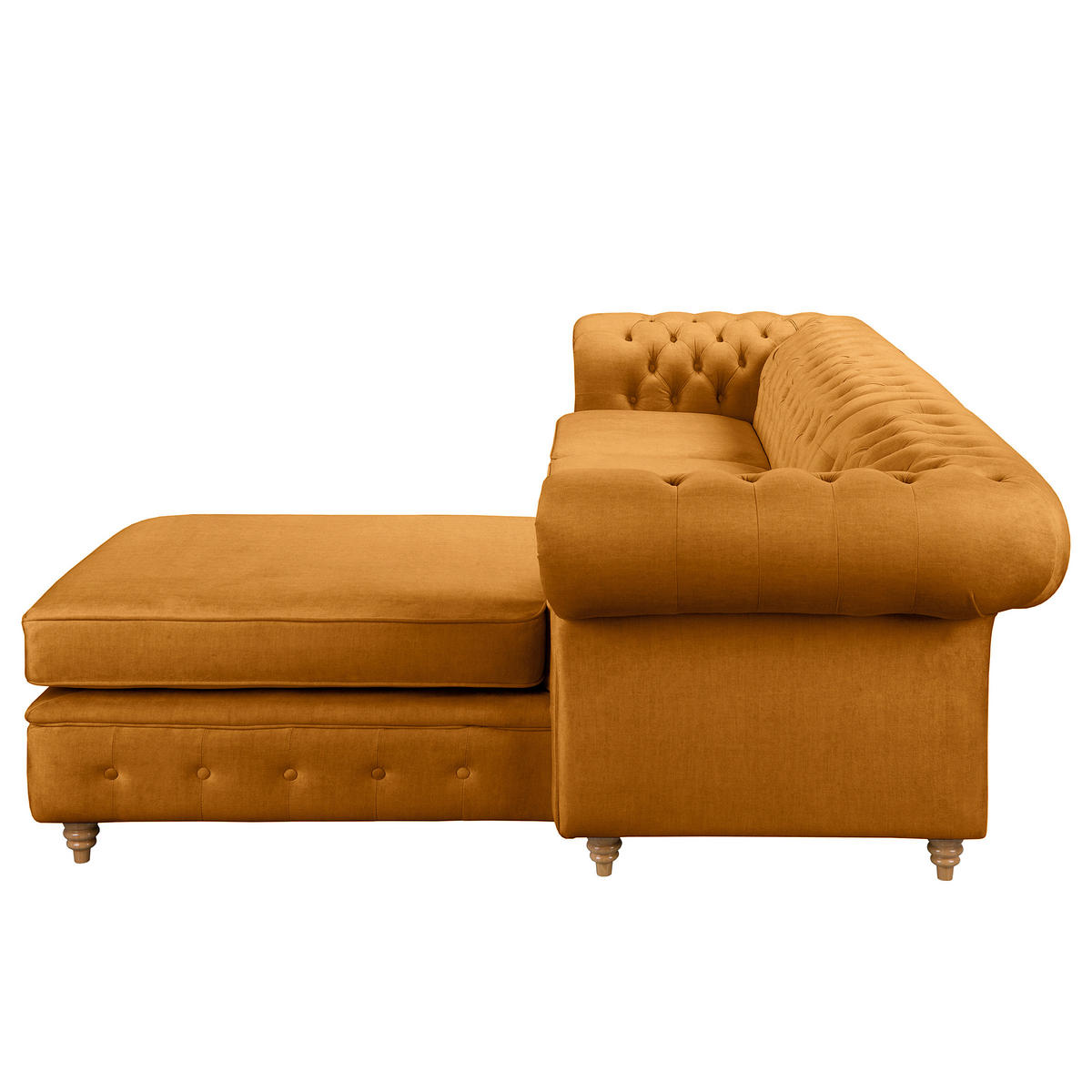 ECKSOFA Laura Bernsteinfarben Mikrofaser  - Bernsteinfarben/Braun, Design, Holz/Textil (284/182cm) - P & B