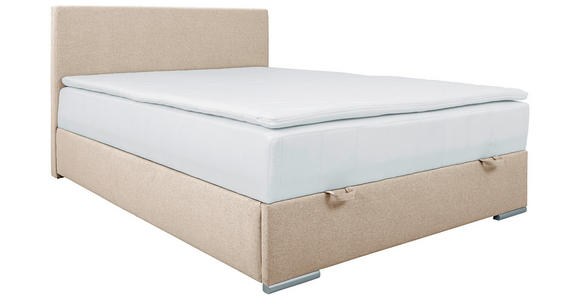 BOXBETT 90/200 cm  in Beige  - Chromfarben/Beige, KONVENTIONELL, Kunststoff/Textil (90/200cm) - Carryhome