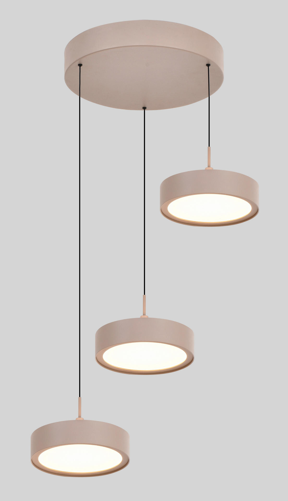 LED-HÄNGELEUCHTE Valensole 42,5/150/42,5 cm  - Sandfarben, Design, Metall (42,5/150/42,5cm)