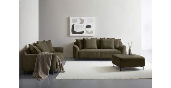 2,5-SITZER  in Chenille Dunkelgrün  - Dunkelgrün/Schwarz, KONVENTIONELL, Textil/Metall (200/84/99cm) - Carryhome