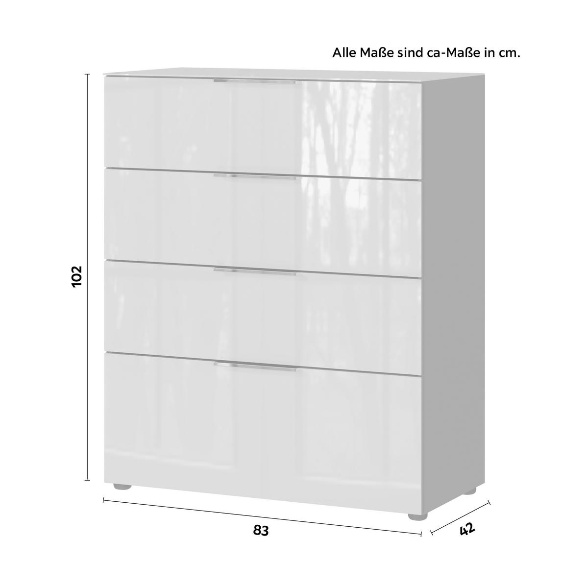 KOMÓD 83/102/42 cm  - krómszínű/grafitszürke, Modern, műanyag/faalapú anyag (83/102/42cm) - Premium Living