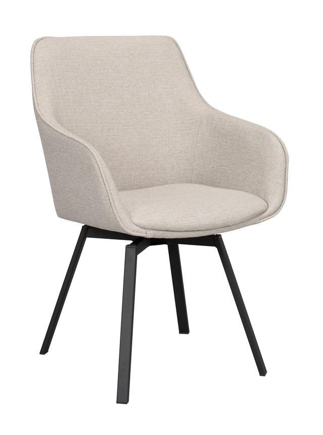 SNURRSTOL  i svart, beige  - beige/svart, Klassisk, metall/textil (58/89/59cm) - Rowico