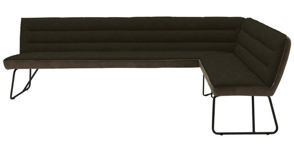 ECKBANK 284/184 cm  in Braun, Schwarz, Dunkelbraun  - Dunkelbraun/Schwarz, Design, Textil/Metall (284/184cm) - Dieter Knoll