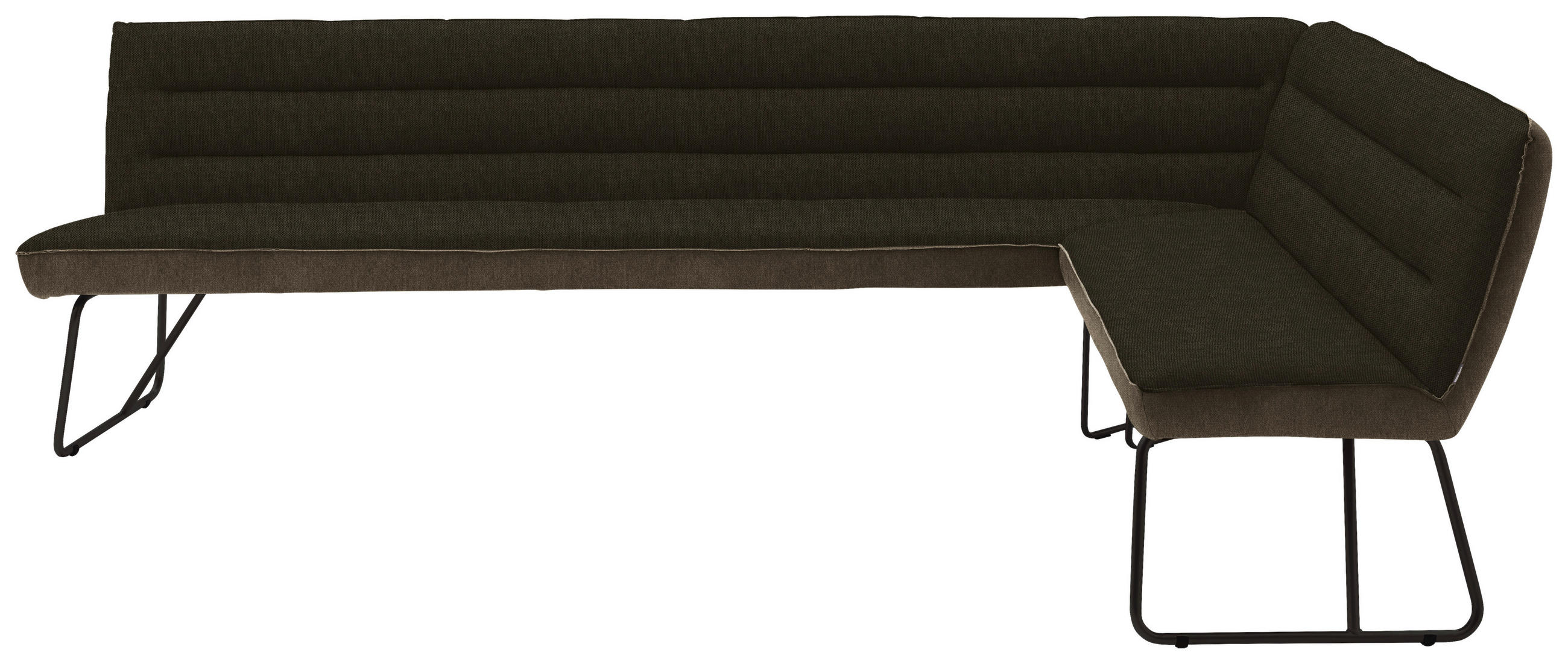 ECKBANK 284/184 cm Flachgewebe Braun, Schwarz, Dunkelbraun   - Dunkelbraun/Schwarz, Design, Textil/Metall (284/184cm) - Dieter Knoll
