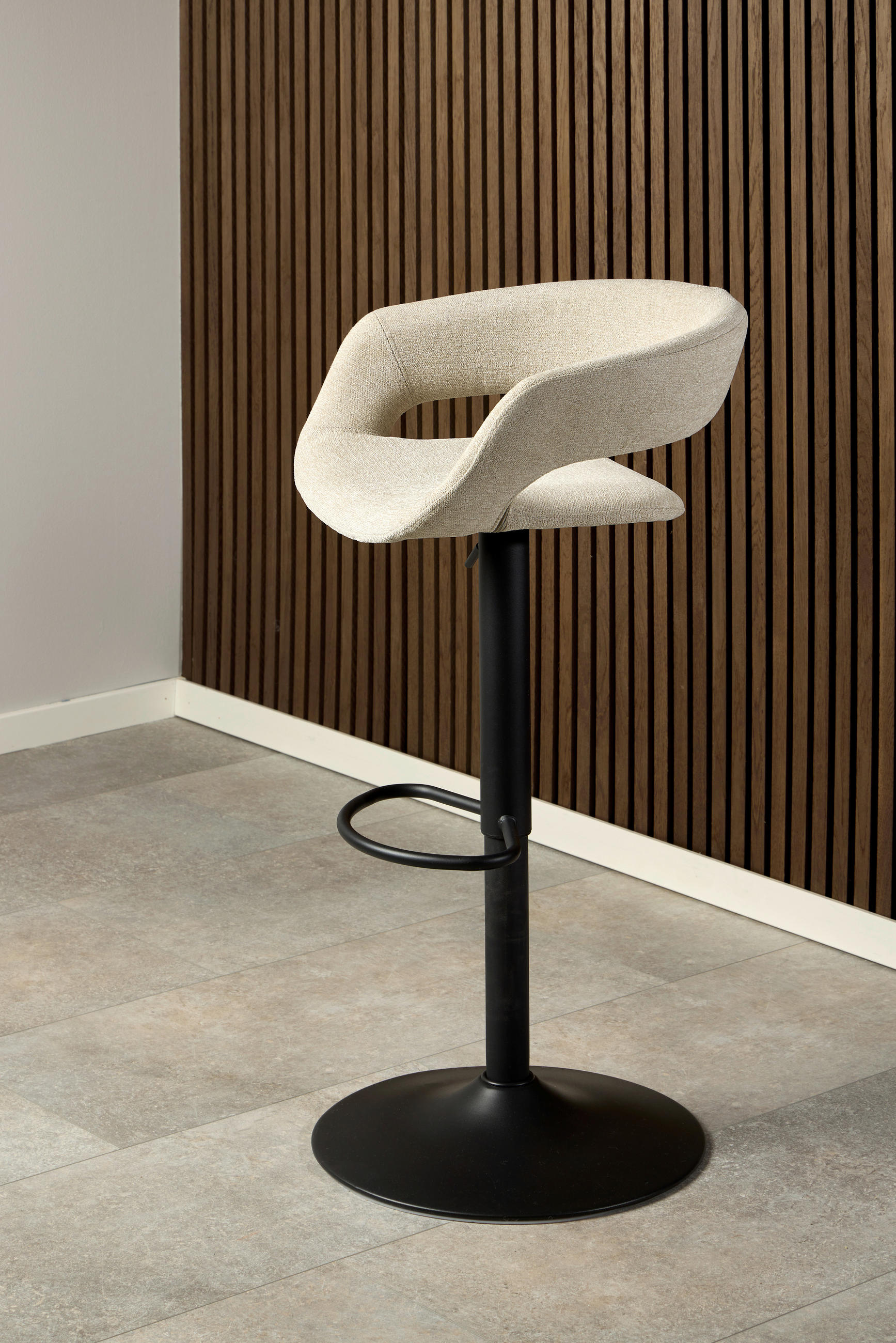 BARHOCKER in Braun  - Schwarz/Braun, Design, Textil/Metall (54/101,5/48,5cm) - MID.YOU