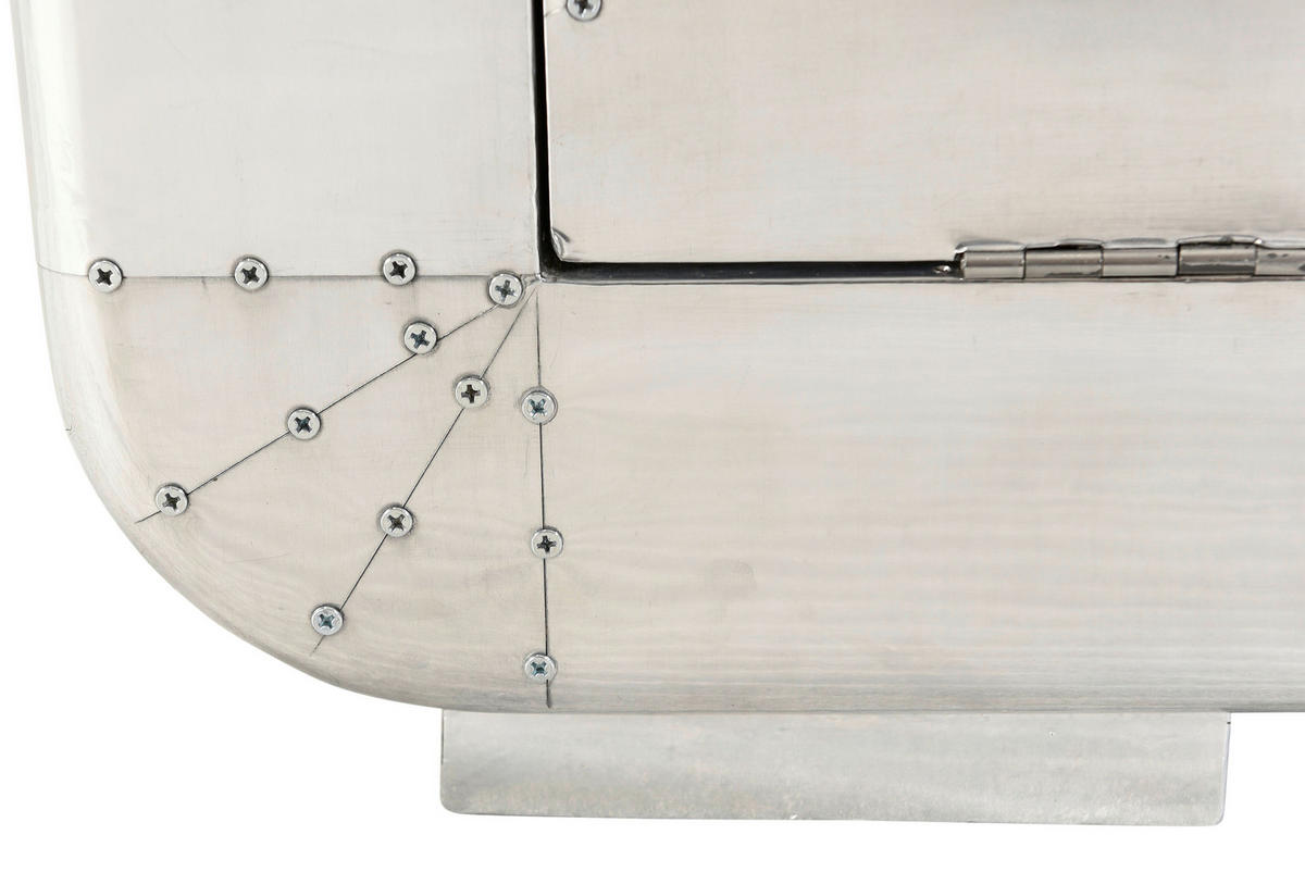 SCHUHSCHRANK Mangoholz massiv Silberfarben  - Silberfarben, Design, Holz/Holzwerkstoff (85/40/90cm) - MID.YOU