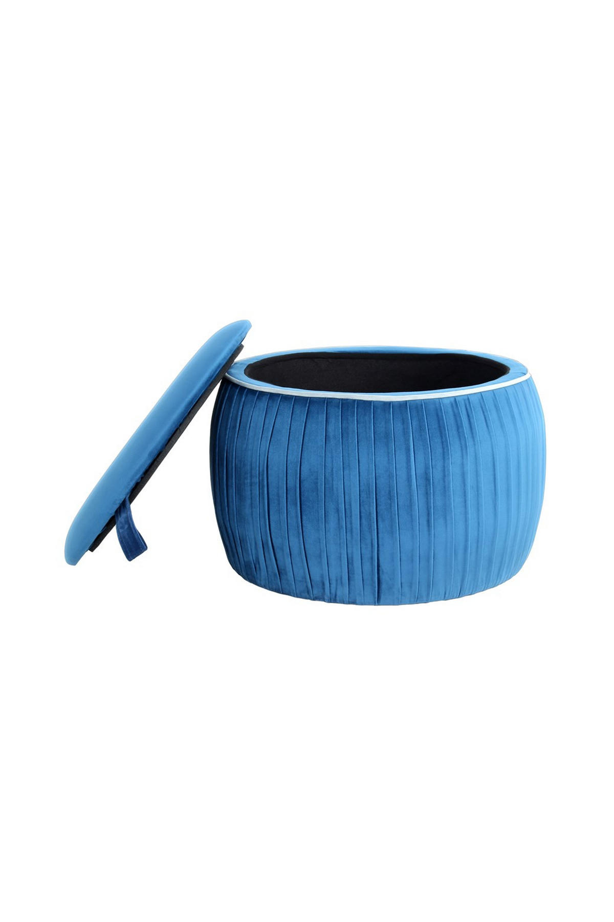 HOCKER in Textil Blau  - Blau, Design, Textil (63/43/63cm) - Kayoom