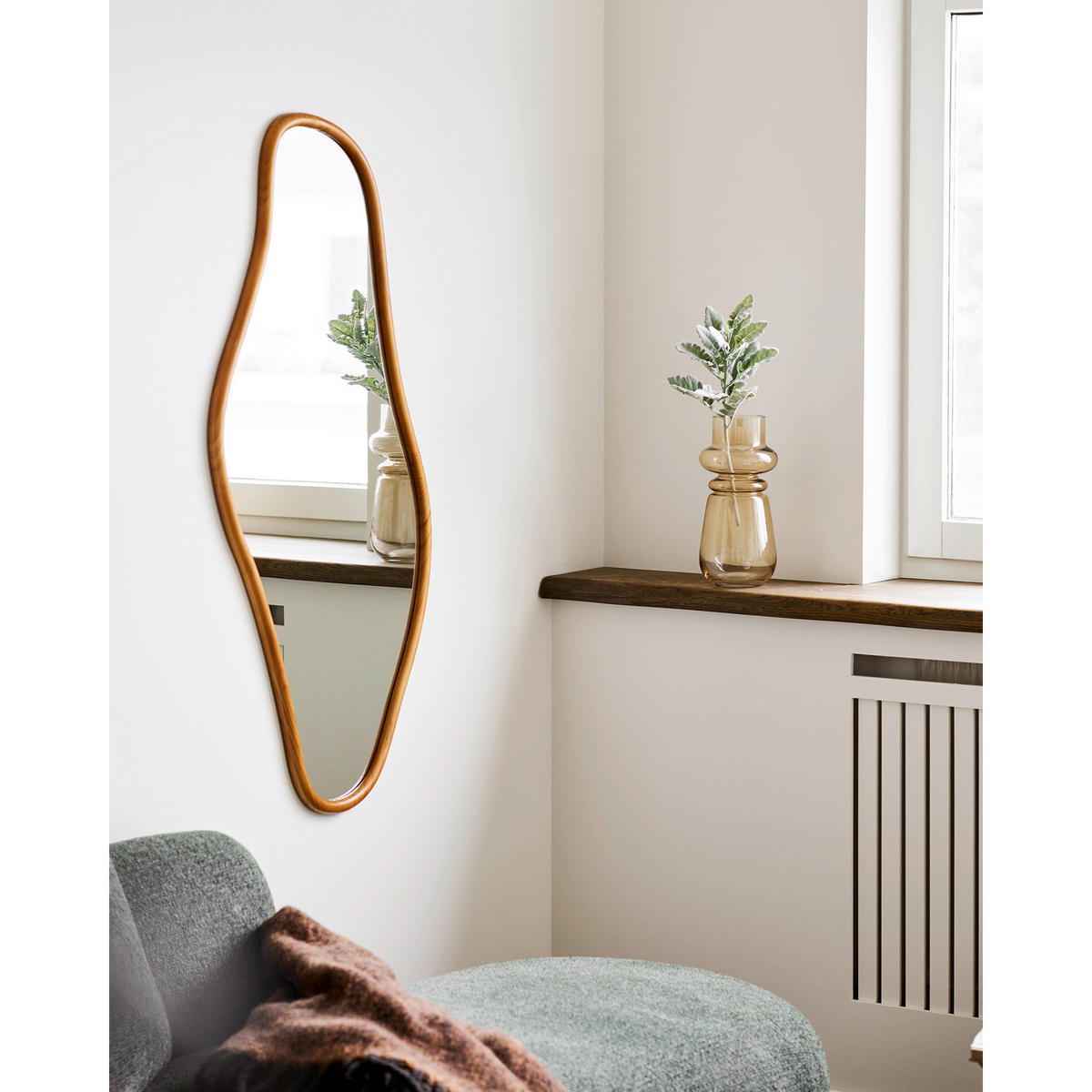 WANDSPIEGEL 60/120/2 cm    in organisch  - Klar/Kieferfarben, Design, Glas/Holz (60/120/2cm) - MID.YOU