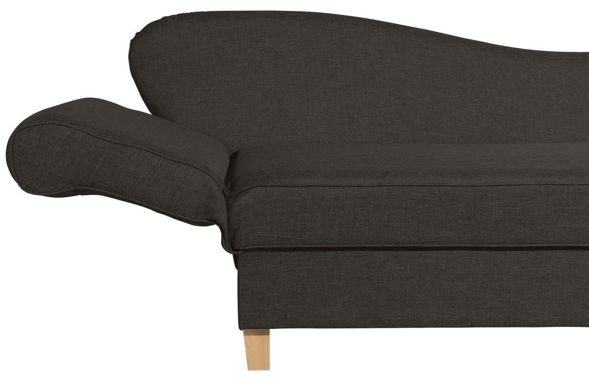 RÉCAMIERE in Flachgewebe Dunkelbraun  - Dunkelbraun/Buchefarben, Design, Holz/Textil (190/88/82cm) - Max Winzer