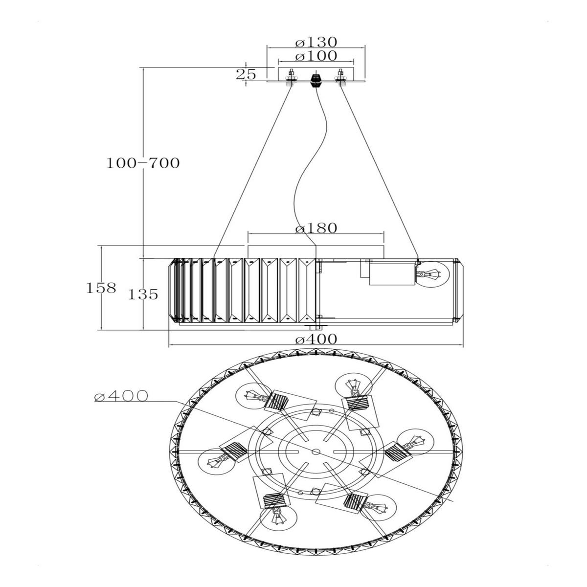 ZÁVESNÉ SVIETIDLO, 40/13,5 cm  - chrómová, Basics, kov/sklo (40/13,5cm) - MAYTONI