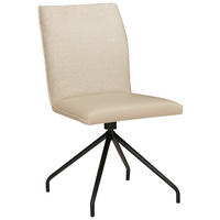 STUHL  in Stahl Webstoff, Mikrofaser  - Hellbraun/Beige, Design, Textil/Metall (49/91/60cm) - Moderano