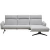 ECKSOFA  in Flachgewebe Hellgrau  259/152 cm  - Hellgrau/Schwarz, Design, Textil/Metall (259/152cm) - Dieter Knoll
