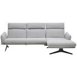 ECKSOFA  in Flachgewebe Hellgrau  259/152 cm  - Hellgrau/Schwarz, Design, Textil/Metall (259/152cm) - Dieter Knoll