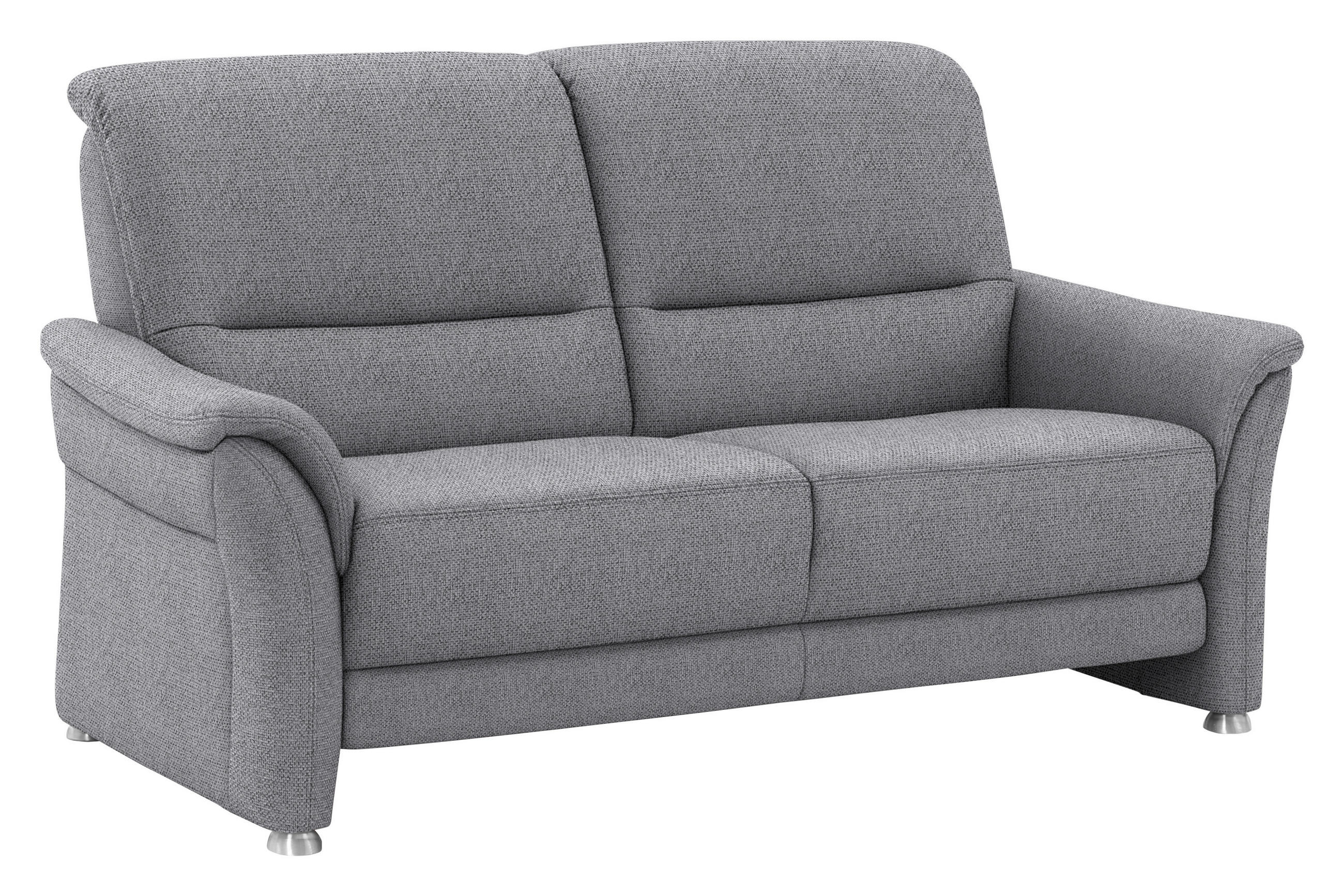2,5-SITZER Flachgewebe Grau  - Alufarben/Grau, Konventionell, Textil/Metall (172/96/93cm) - Beldomo Premium