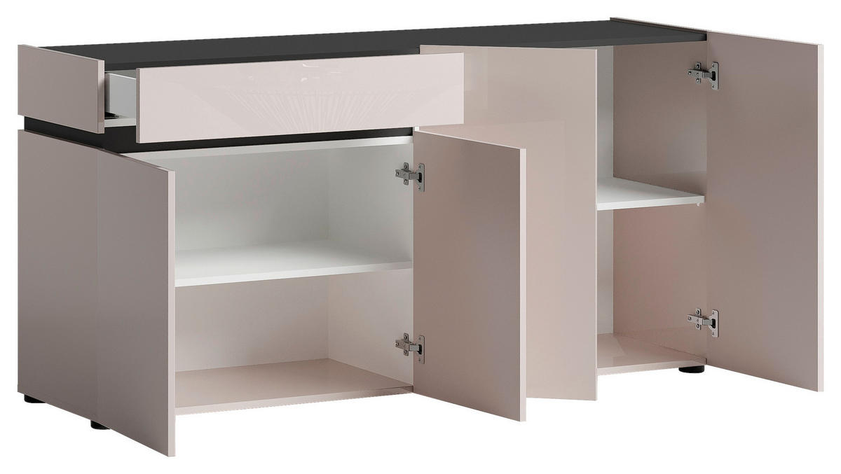 SIDEBOARD  160,2/80,1/42,6 cm 1 Schublade(n)  - Kaschmir/Anthrazit, Design, Holzwerkstoff/Kunststoff (160,2/80,1/42,6cm) - Voleo