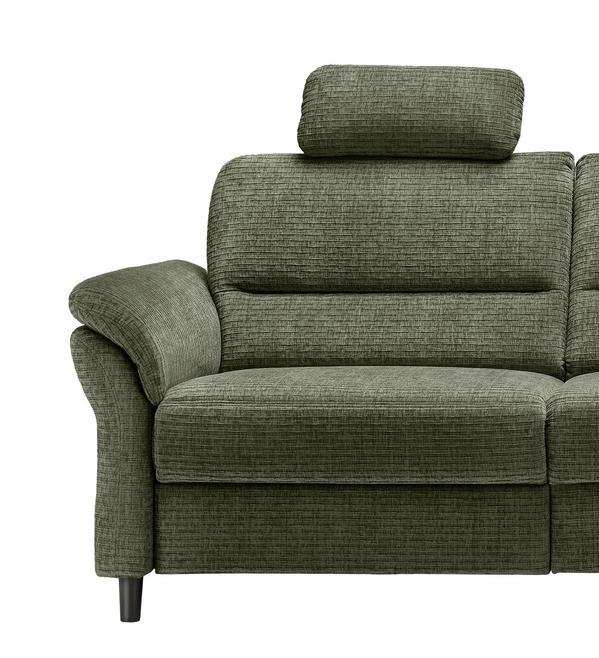 ECKSOFA in Mikrofaser Olivgrün  - Schwarz/Olivgrün, Modern, Holz/Textil (266/190cm) - Livetastic