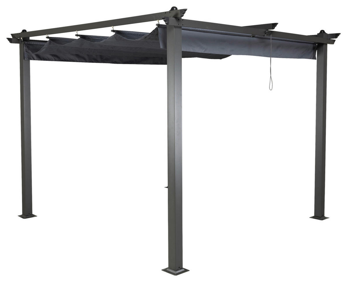 PERGOLA 295/248/295 cm Aluminium  - Dunkelgrau, KONVENTIONELL, Textil/Metall (295/248/295cm) - Gardenson
