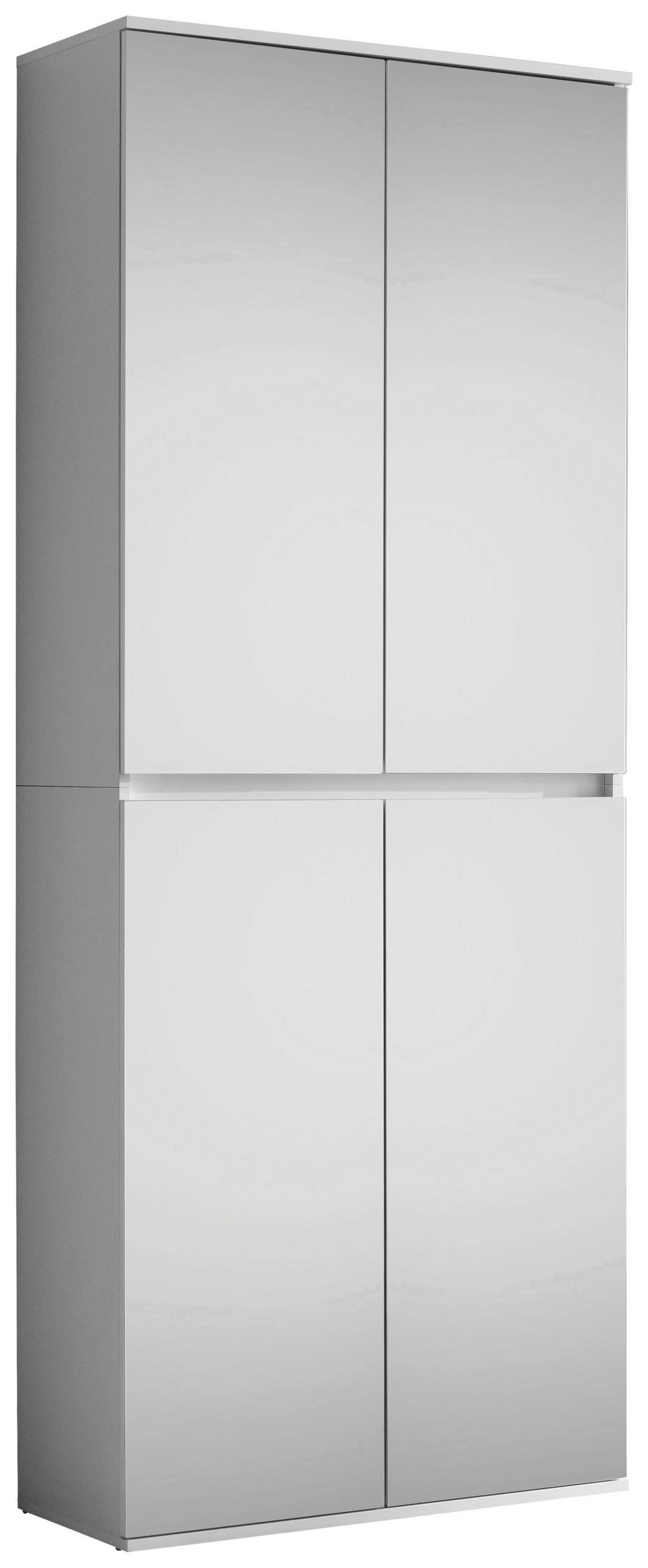 GARDEROBENSCHRANK  in 74/191/34 cm  - Weiß, Basics, Glas/Holzwerkstoff (74/191/34cm) - MID.YOU