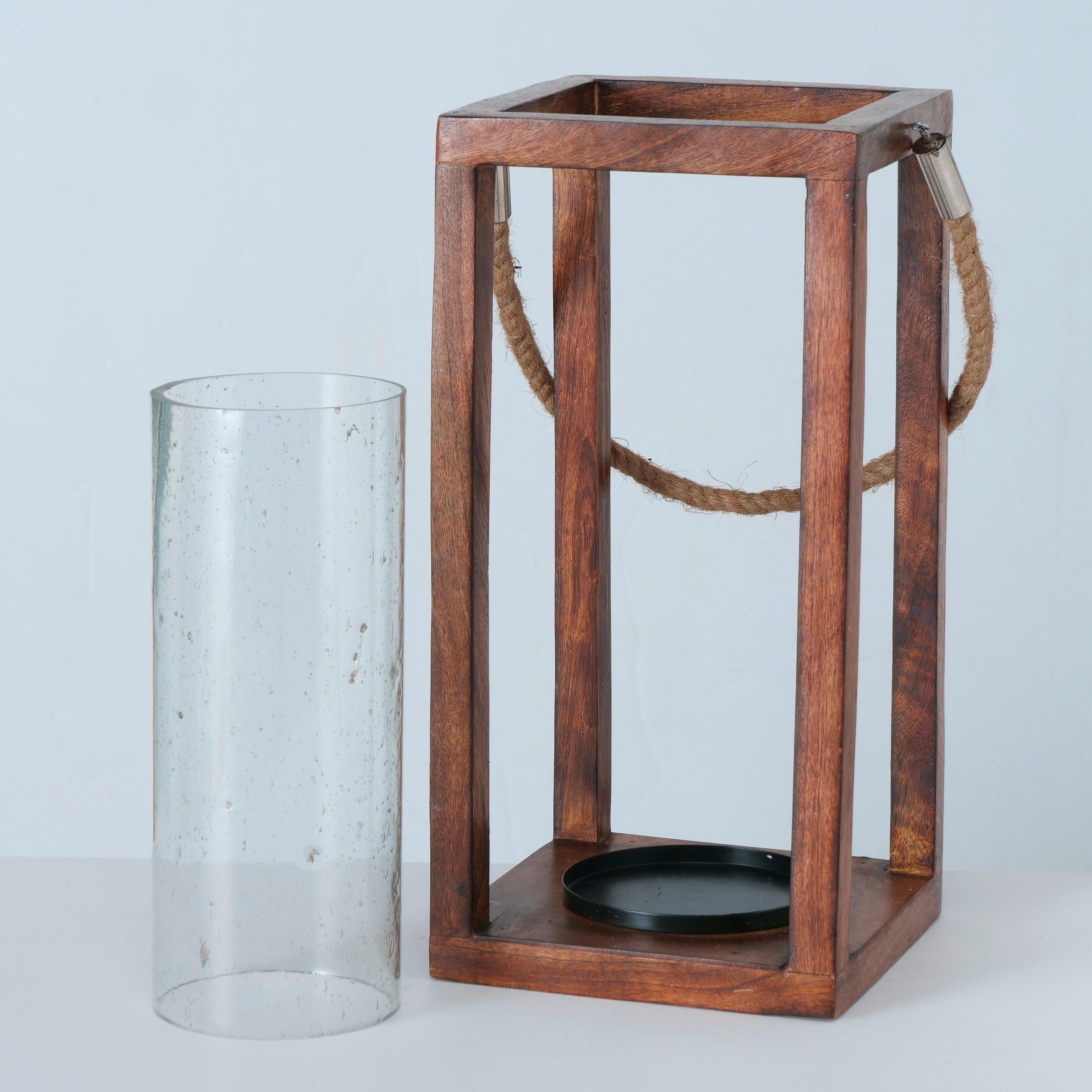 WINDLICHT  - Design, Glas/Holz (20/20/42cm) - Boltze Home