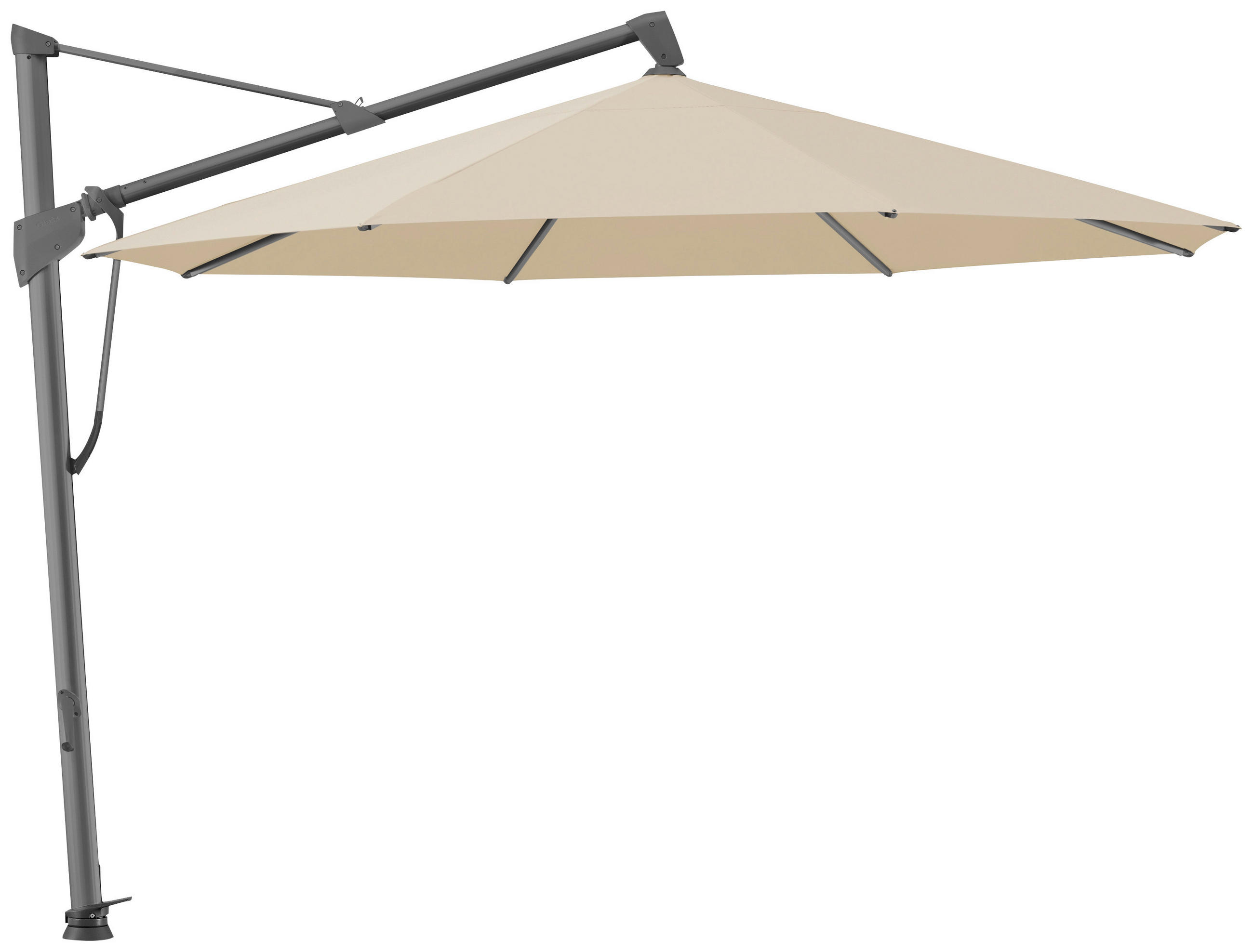 AMPELSCHIRM 350x350 cm Creme  - Anthrazit/Creme, KONVENTIONELL, Textil/Metall (350/350cm) - Glatz