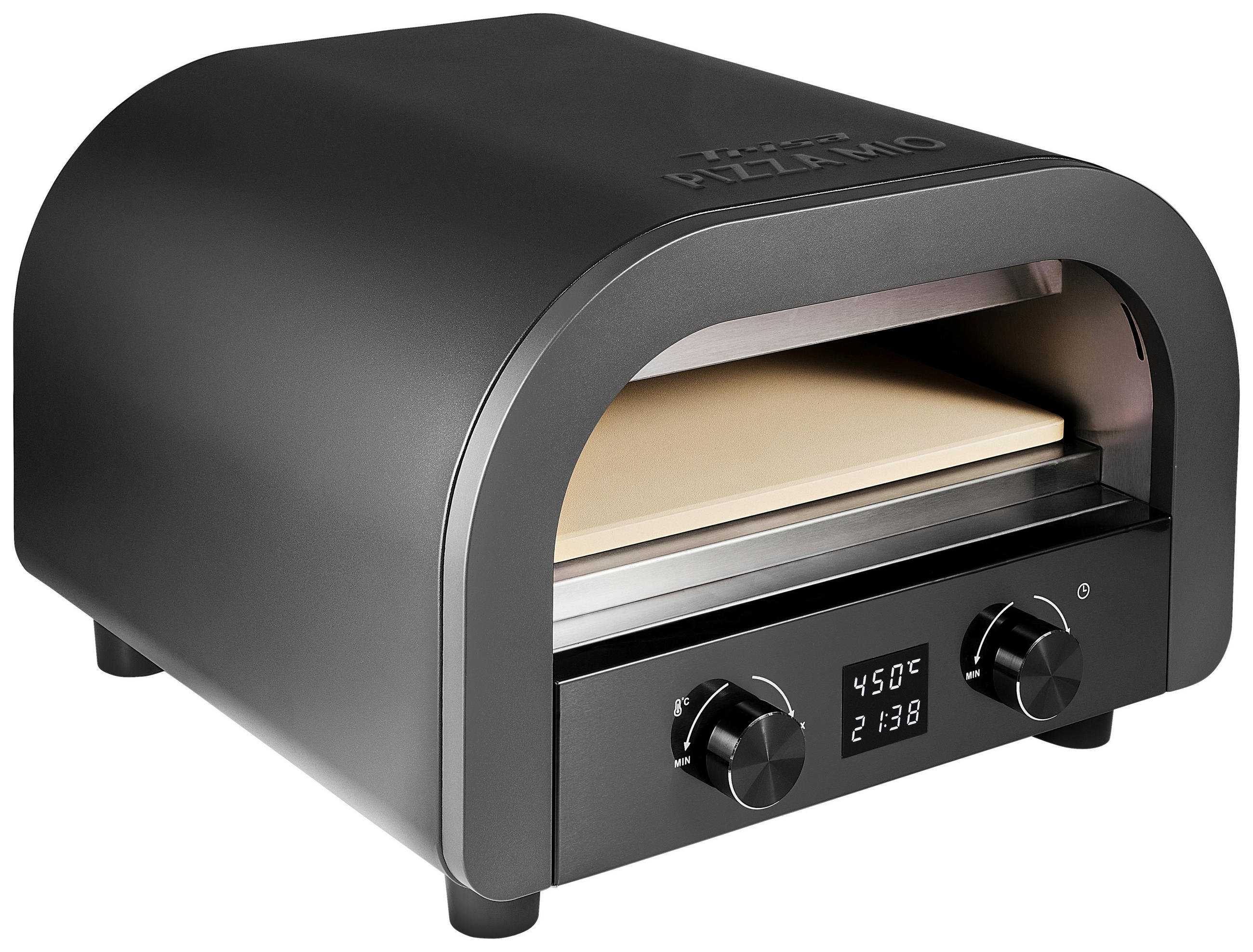 PIZZAOFEN  - Schwarz, KONVENTIONELL, Metall (45/28/42,5cm) - Trisa Electronics