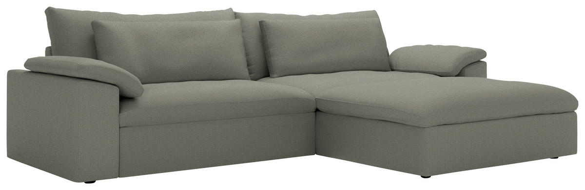 ECKSOFA  Chenille Graubraun  - Graubraun/Schwarz, Modern, Kunststoff/Textil (306/198cm) - Carryhome