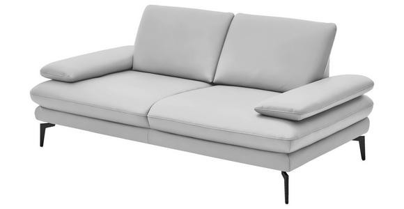 2,5-SITZER  in Echtleder Weiß   - Schwarz/Weiß, Design, Leder/Metall (196/86/104cm) - Dieter Knoll