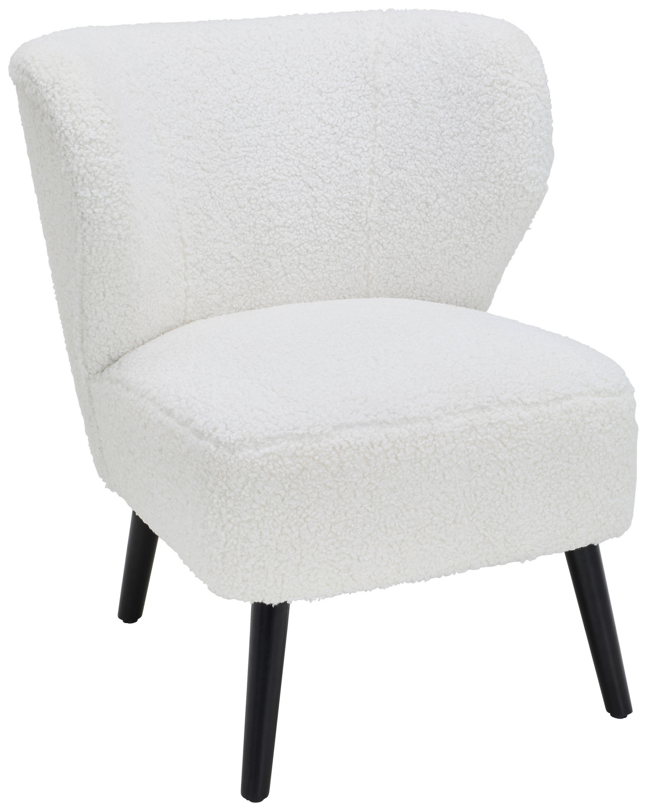 SESSEL in Bouclé Weiß  - Schwarz/Weiß, Design, Holz/Textil (67/79/72cm) - Carryhome