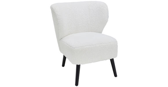 SESSEL in Bouclé Weiß  - Schwarz/Weiß, Design, Holz/Textil (67/79/72cm) - Carryhome