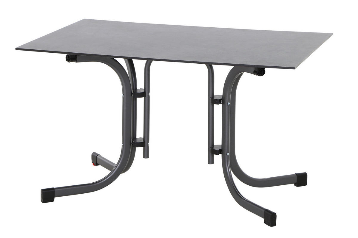 GARTENKLAPPTISCH 120/80/71 cm Metall, Kunststoff, Holzwerkstoff rechteckig  - Anthrazit, KONVENTIONELL, Holzwerkstoff/Kunststoff (120/80/71cm) - Siena Garden