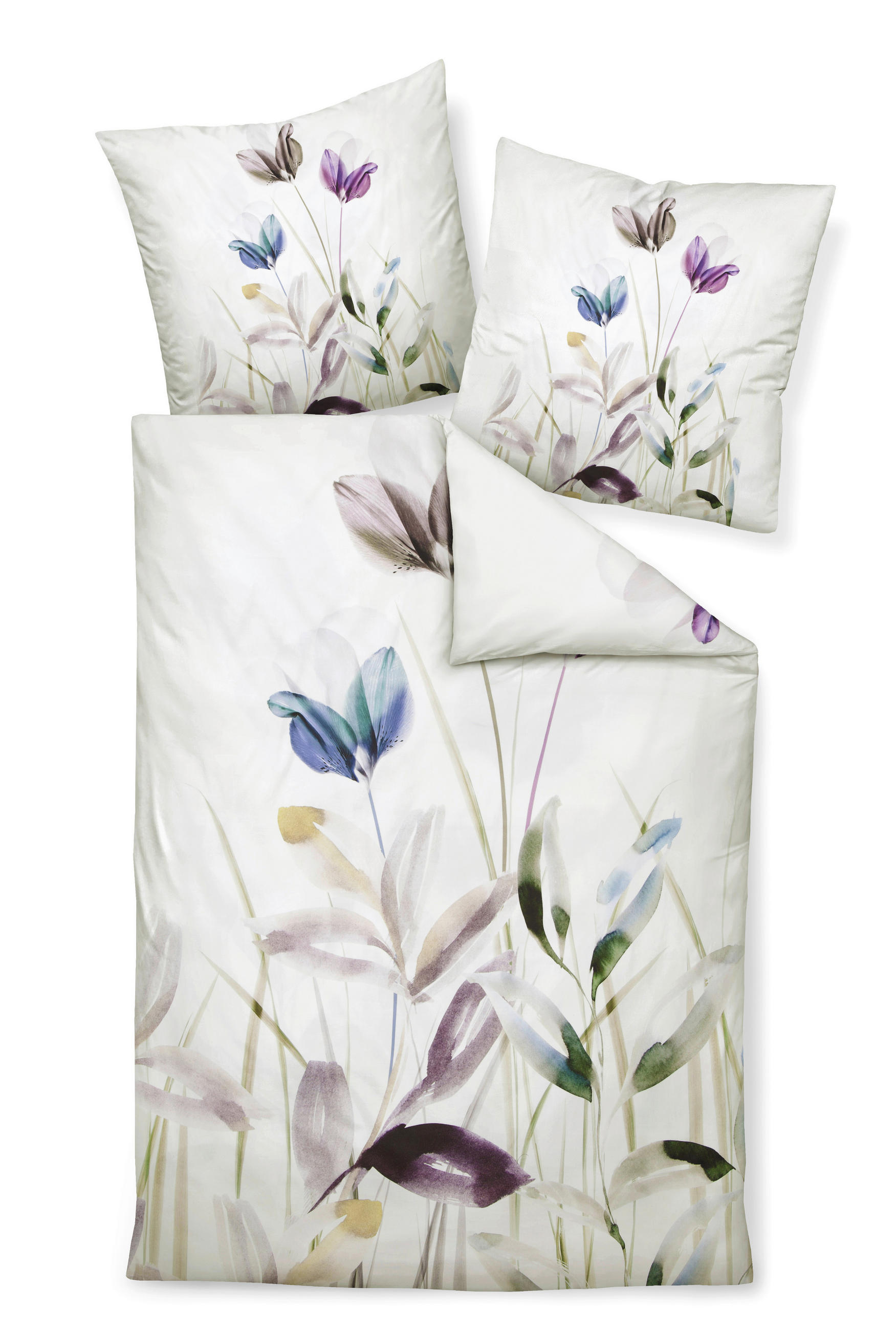 BETTWÄSCHE 135/200 cm Makosatin  - Lila/Weiß, Design, Textil (135/200cm) - Janine