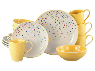 Creatable Kombiservice Joy Gelb-bunt Creme, Gelb