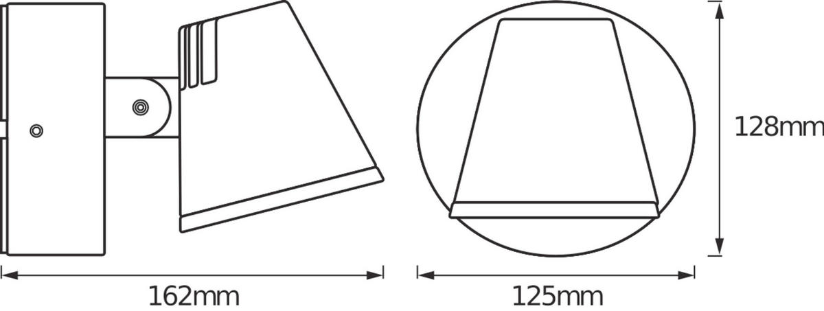 LED-AUßENLEUCHTE 16,2/12,5/12,8 cm   - Dunkelgrau, Basics, Kunststoff/Metall (16,2/12,5/12,8cm) - Osram