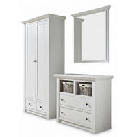 GARDEROBE 3-teilig  in 220/206/45 cm  - Weiß/Pinienfarben, Design, Holzwerkstoff (220/206/45cm) - Modante