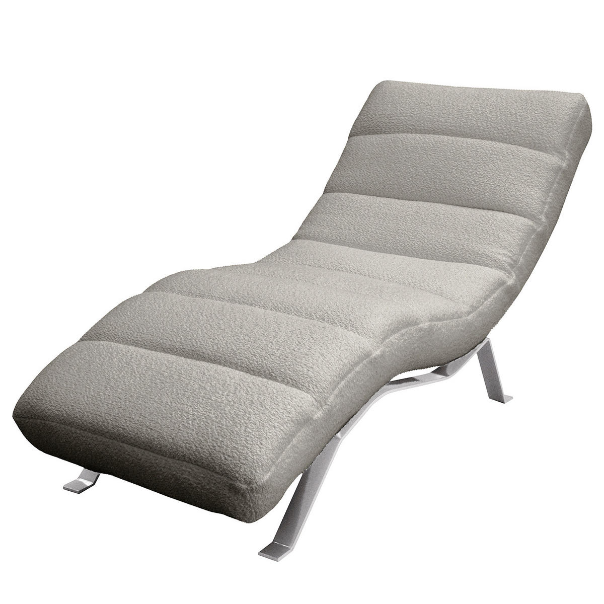 RELAXLIEGE SWING Bouclé Dunkelgrau  - Dunkelgrau/Silberfarben, Design, Textil/Metall (65/65-95/171cm) - Livetastic