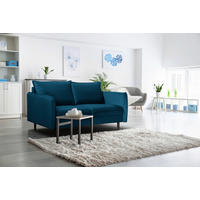 2-SITZER-SOFA JULI Samt Blau  - Blau/Schwarz, Design, Holz/Textil (138/86/100cm) - P & B