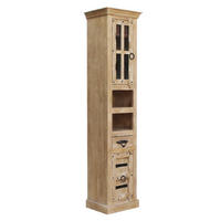 HOCHSCHRANK 44/188/35 cm  - Messingfarben/Naturfarben, Design, Glas/Holz (44/188/35cm) - MID.YOU