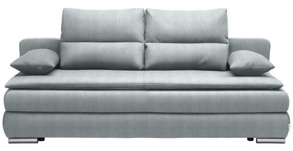 SCHLAFSOFA in Webstoff Hellblau  - Silberfarben/Hellblau, KONVENTIONELL, Kunststoff/Textil (207/94/90cm) - Venda