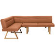 ECKBANK 170/230 cm  in Eichefarben, Cognac  - Eichefarben/Cognac, KONVENTIONELL, Holz/Textil (170/230cm) - Moderano