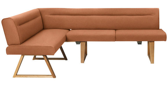 ECKBANK 170/230 cm  in Eichefarben, Cognac  - Eichefarben/Cognac, KONVENTIONELL, Holz/Textil (170/230cm) - Moderano