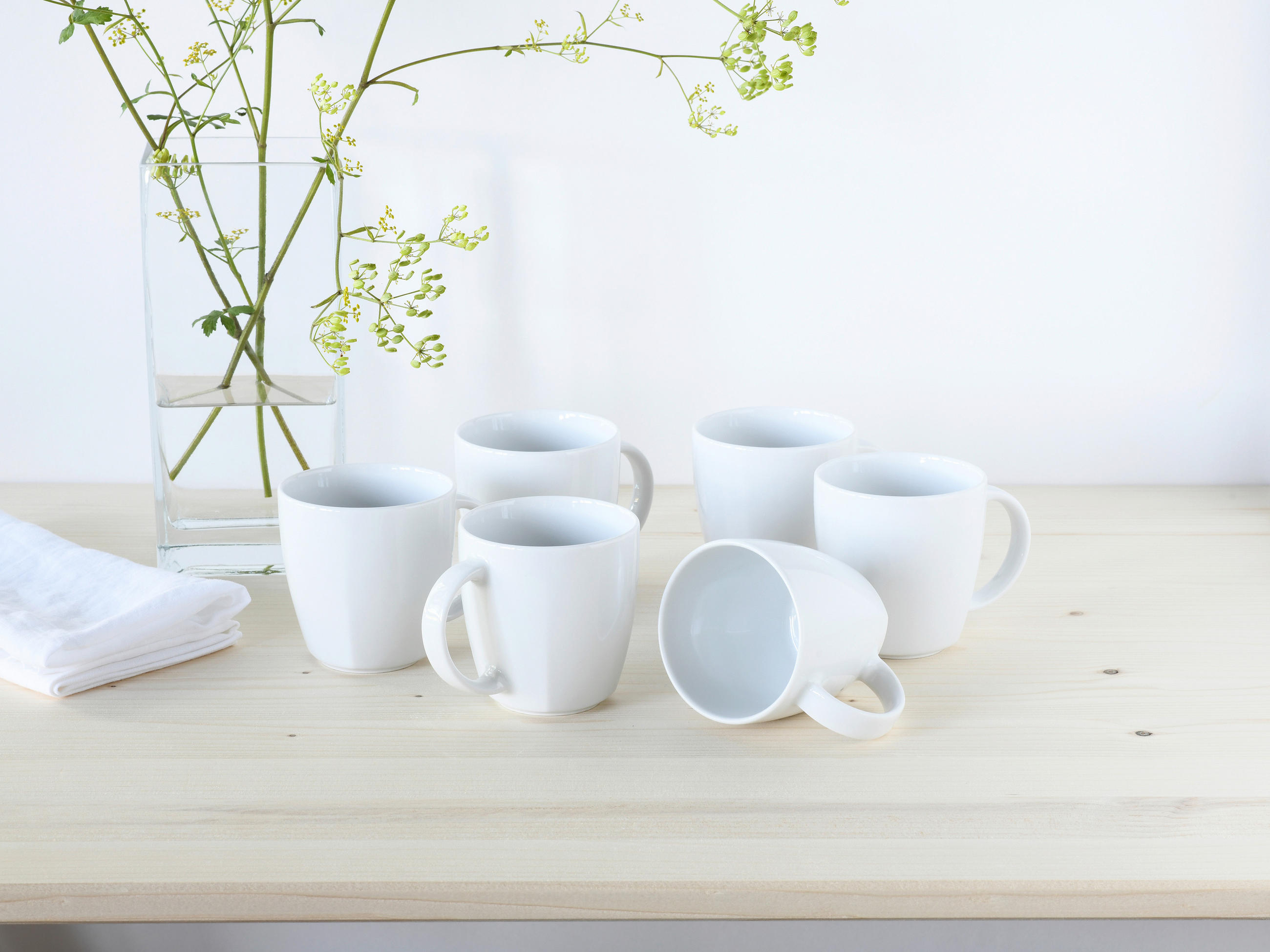 KAFFEEBECHERSET Victoria weiss 6-teilig  - Weiß, Basics, Keramik (300ml) - Creatable